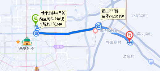 西安火車站到霸陵公墓